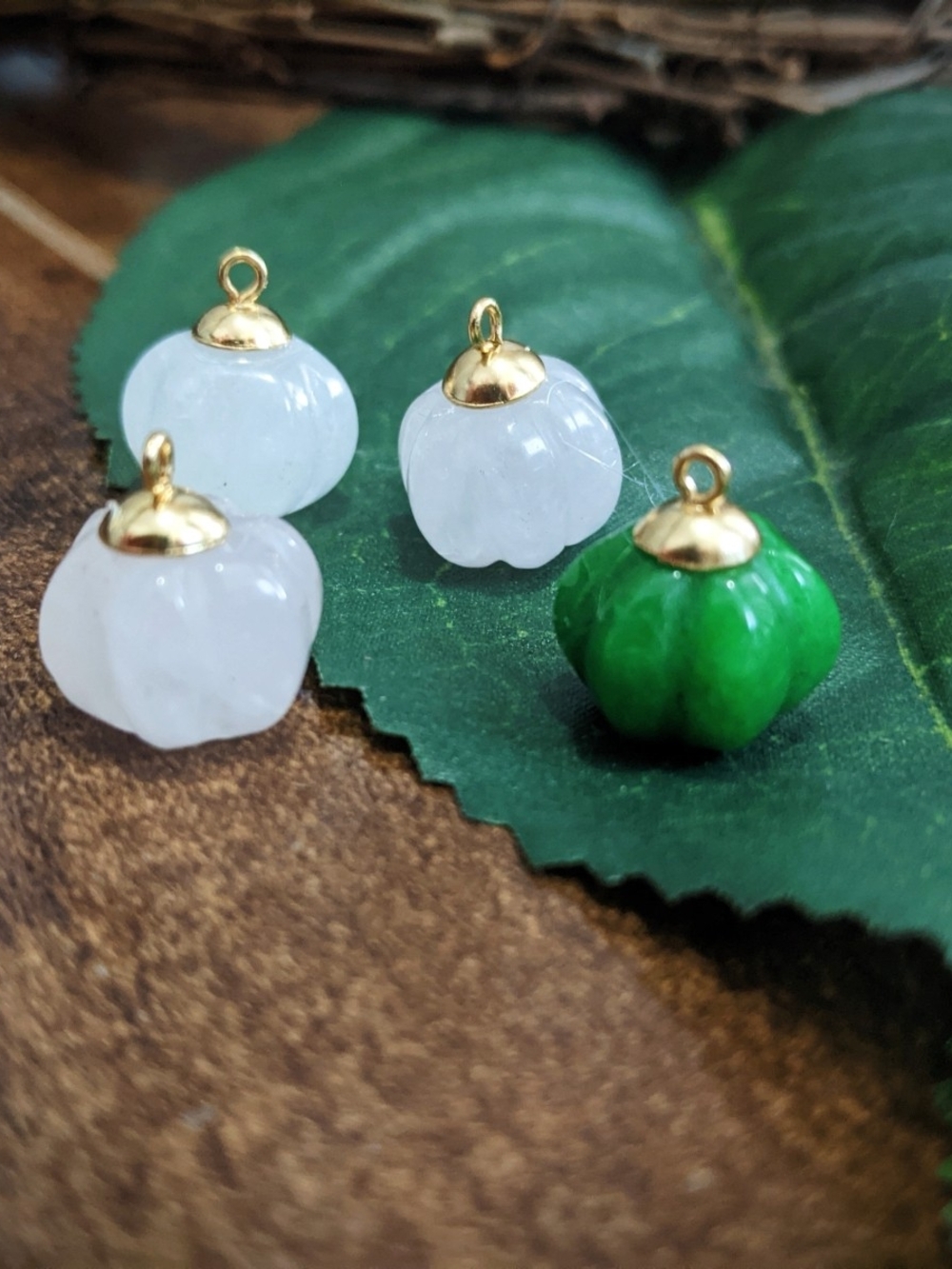 Little Stone Pumpkin Pendants 🎃 Crystal Charms